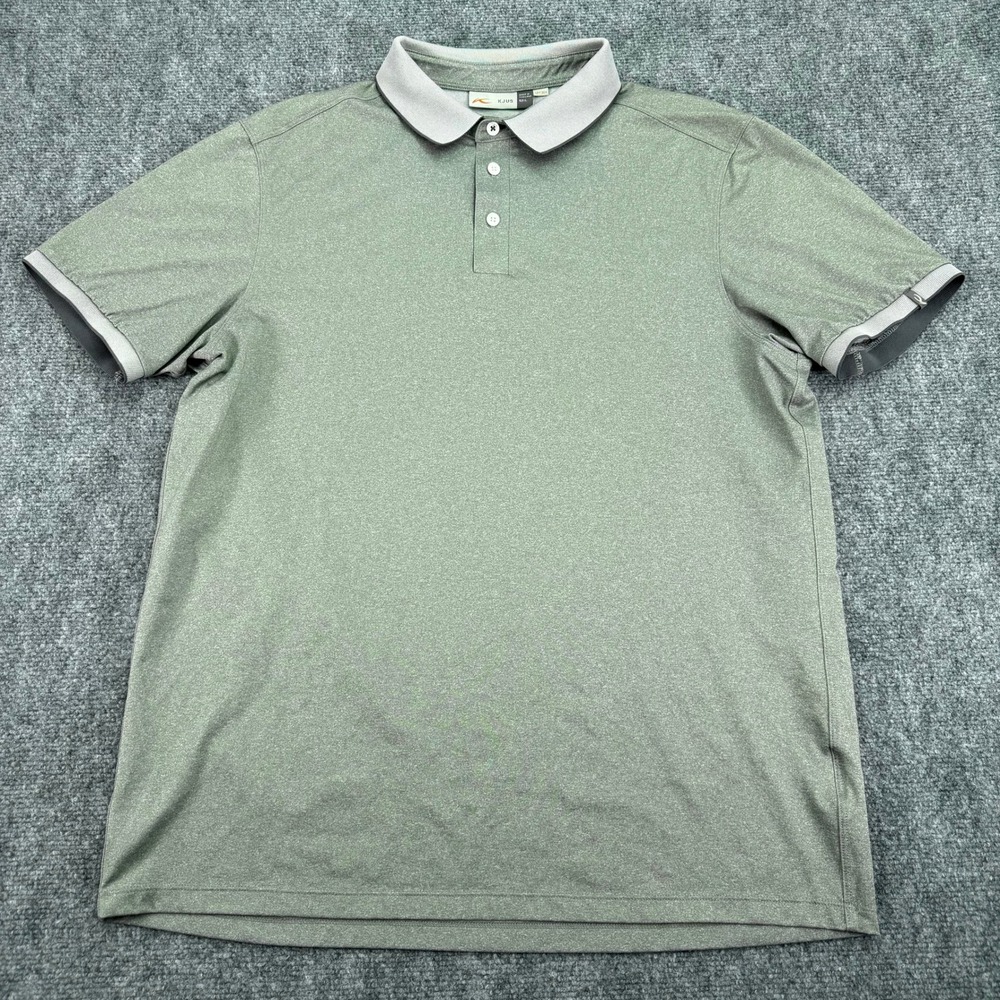 Kjus Polo Shirt Mens 52 Large Performance Golf Stretch UPF 30 Short Sleeve